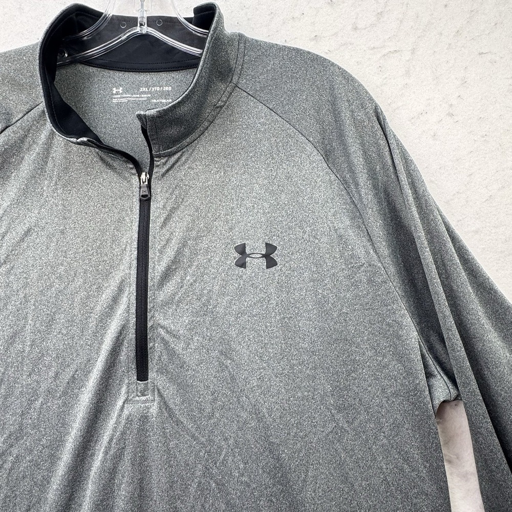 Under Armour Heat‎ Gear Loose Fit Mens 1/4 Zip Pullover LS Size XXL Grey